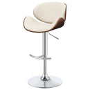 Harris Adjustable Bar Stool Black / Ecru and Chrome
