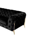 Divani Casa Sheila Modern Black Velvet Sofa Set