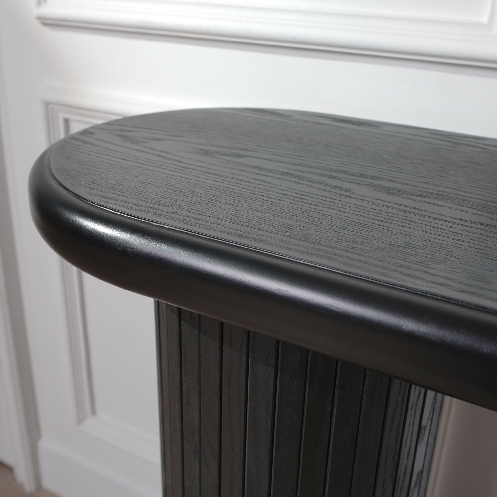 Fluted Cylinder Console Table - Black