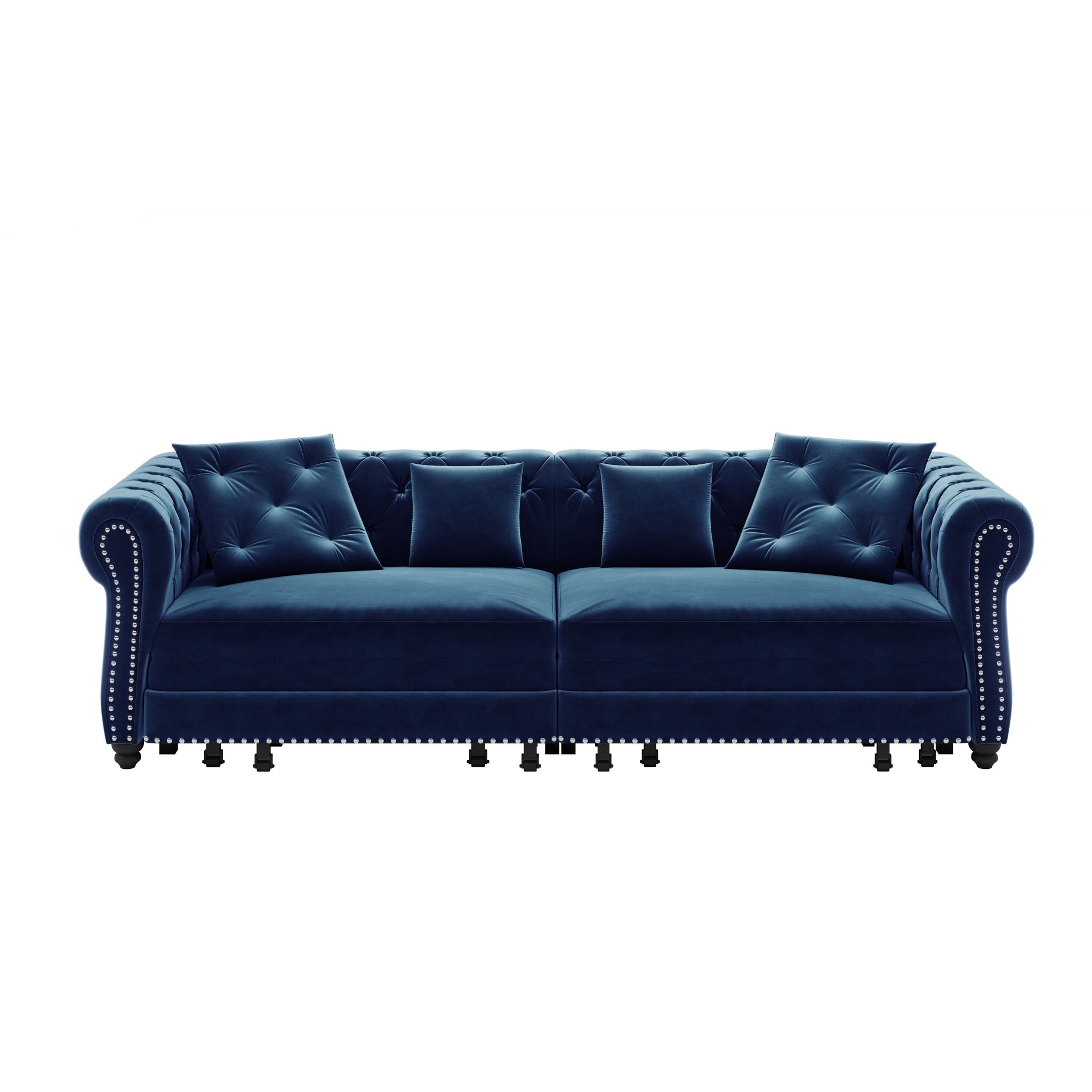 3 In 1 Convertible Sleeper Sofa Bed With Movable Ottoman