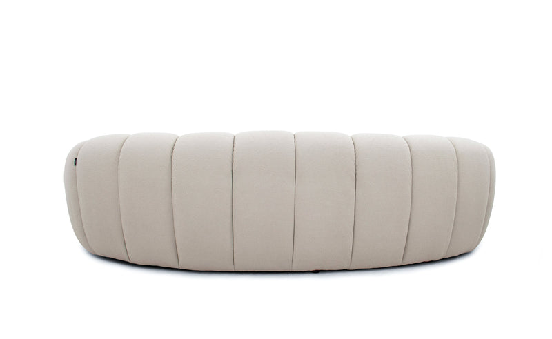 Divani Casa Yolonda - Modern Curved Beige Fabric Sofa