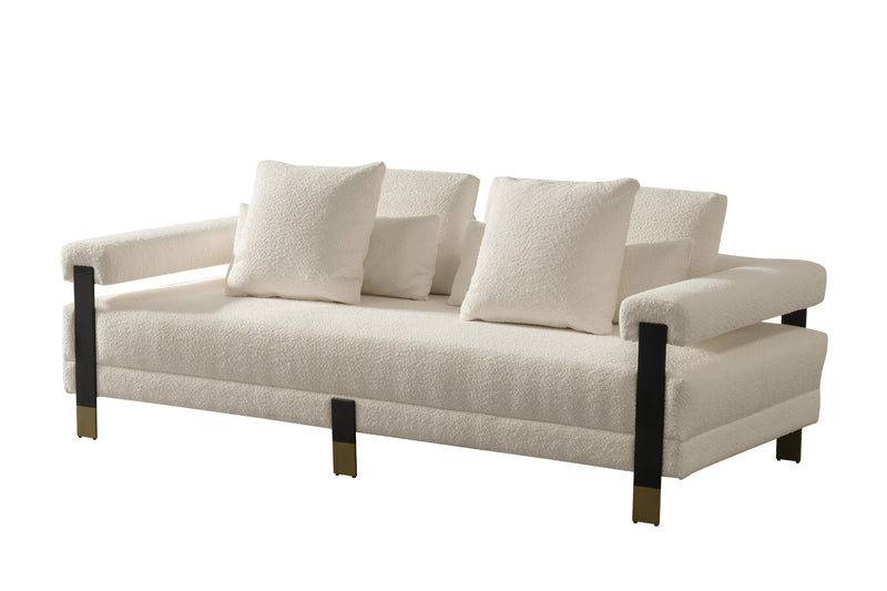 Divani Casa Stratford - Modern Off-White Fabric Sofa Set