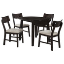 Catley 5-piece Round Drop Leaf Dining Table Set Dark Coffee