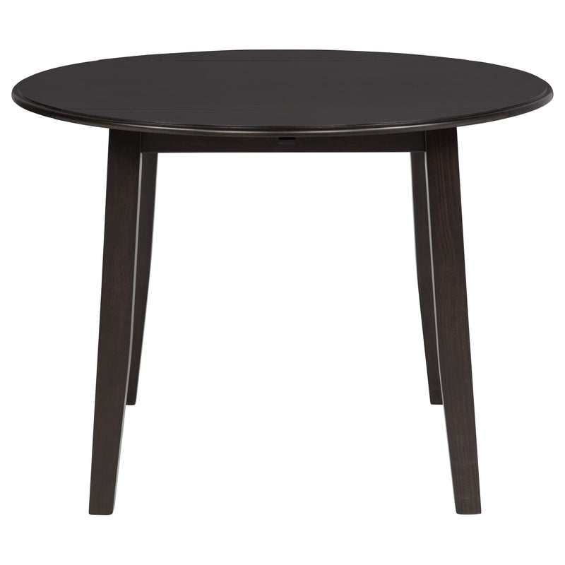 Catley 5-piece Round Drop Leaf Dining Table Set Dark Coffee