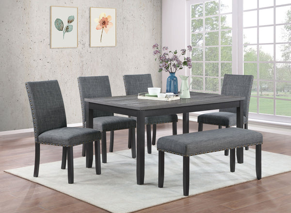 Barlow  Rectangular Dining Table Set Grey and Black