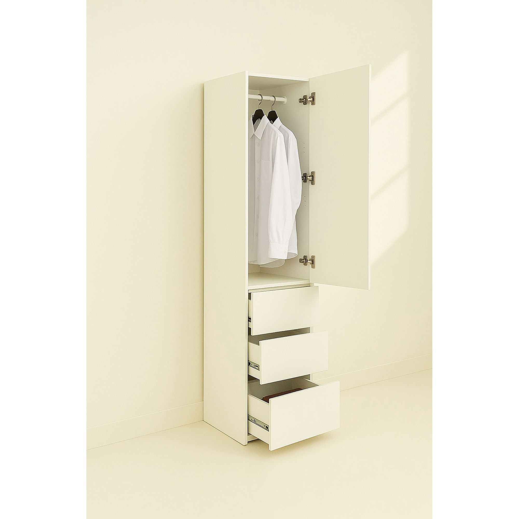 Elise - Modular Closet System With Mirror And Customizable Storage - White