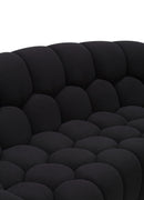 Divani Casa Yolonda - Modern Curved Black Fabric Sofa