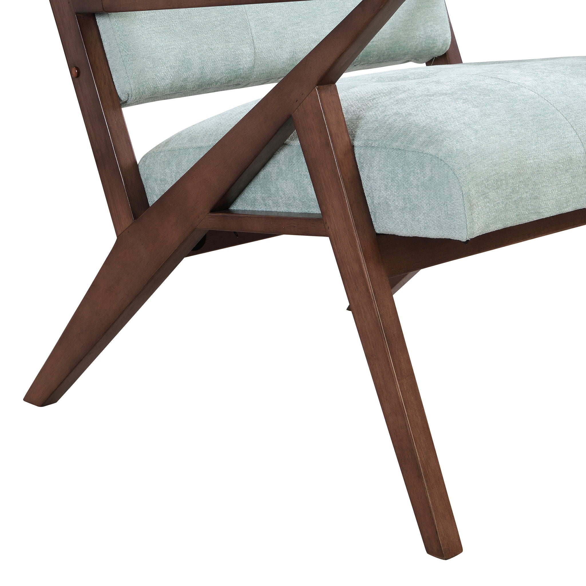 Modern Accent Chair With Plush Cushions, Angled Arm Design - Green