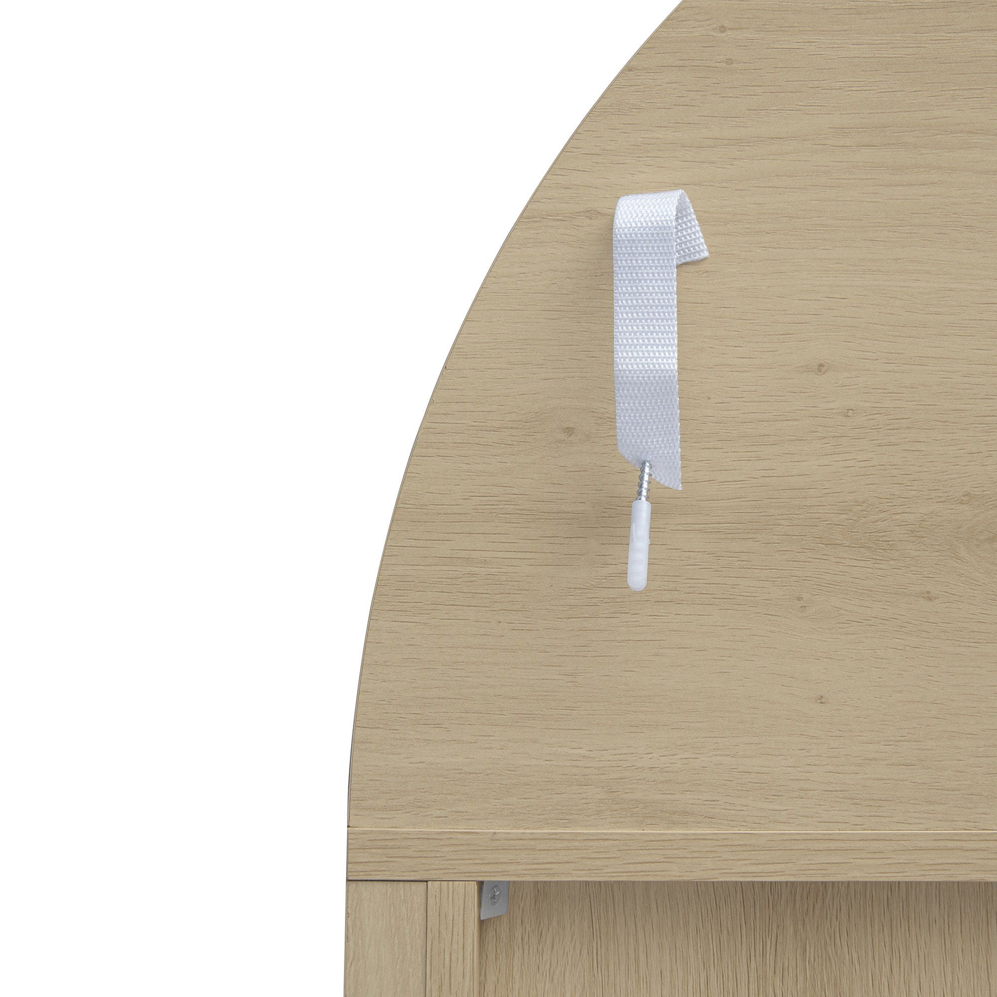 Tall Arched Kitchen Pantry, Arched Storage Display Cabinet With 2 Drawers & Adjustable Shelves, Rattan Door Versatile Storage Cabinet For Kitchen, Dining Room, Living Room - Natural