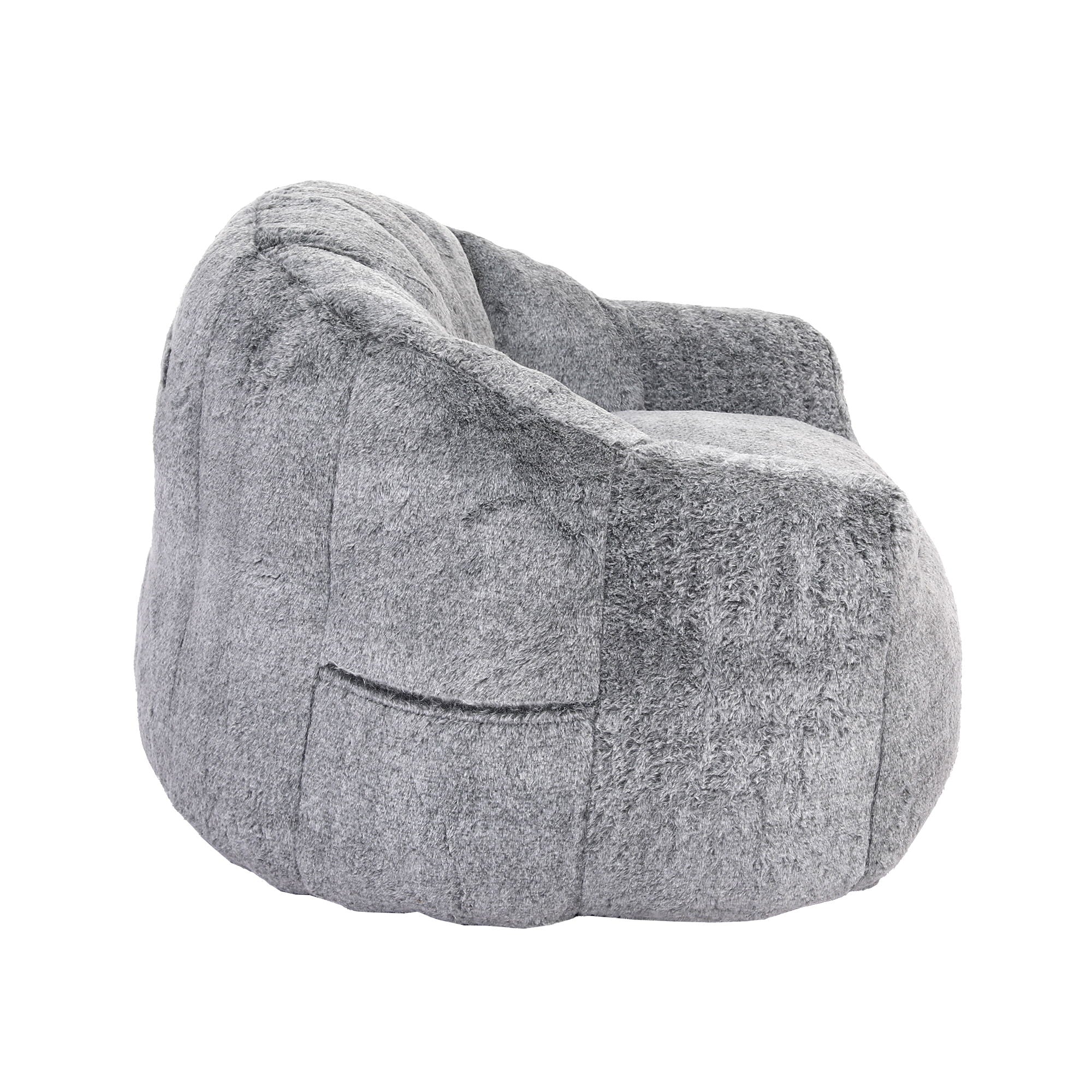 Beanbag Chair, Beanbag Sofa Chair With Armrests Stuffed High Density Foam