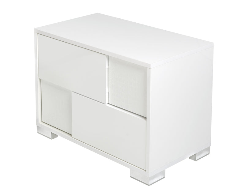 Modrest Monza Italian Modern White Nightstand