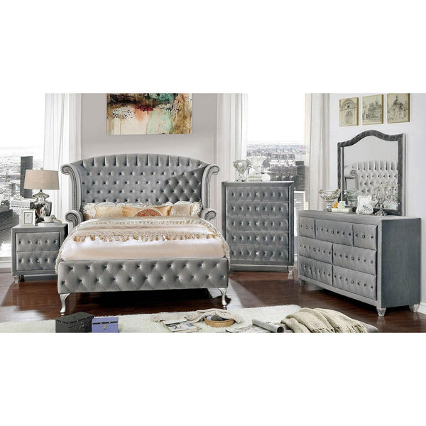 Furniture of America Alzir CM7150 7 pc King Upholetered Bedroom Set IMAGE 1