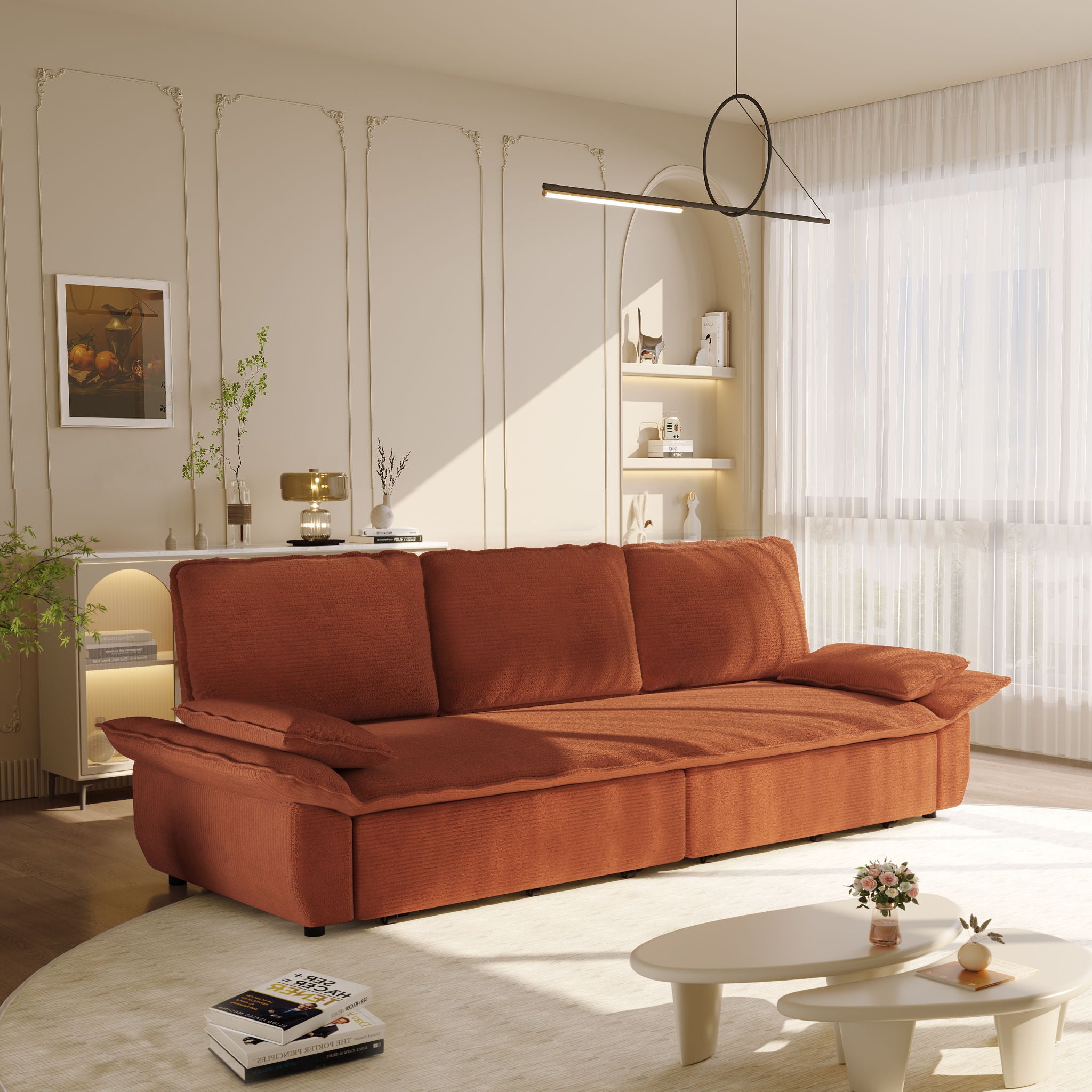 King Size Pull Out Sofa Bed, 3 In 1 Convertible Multifunctional