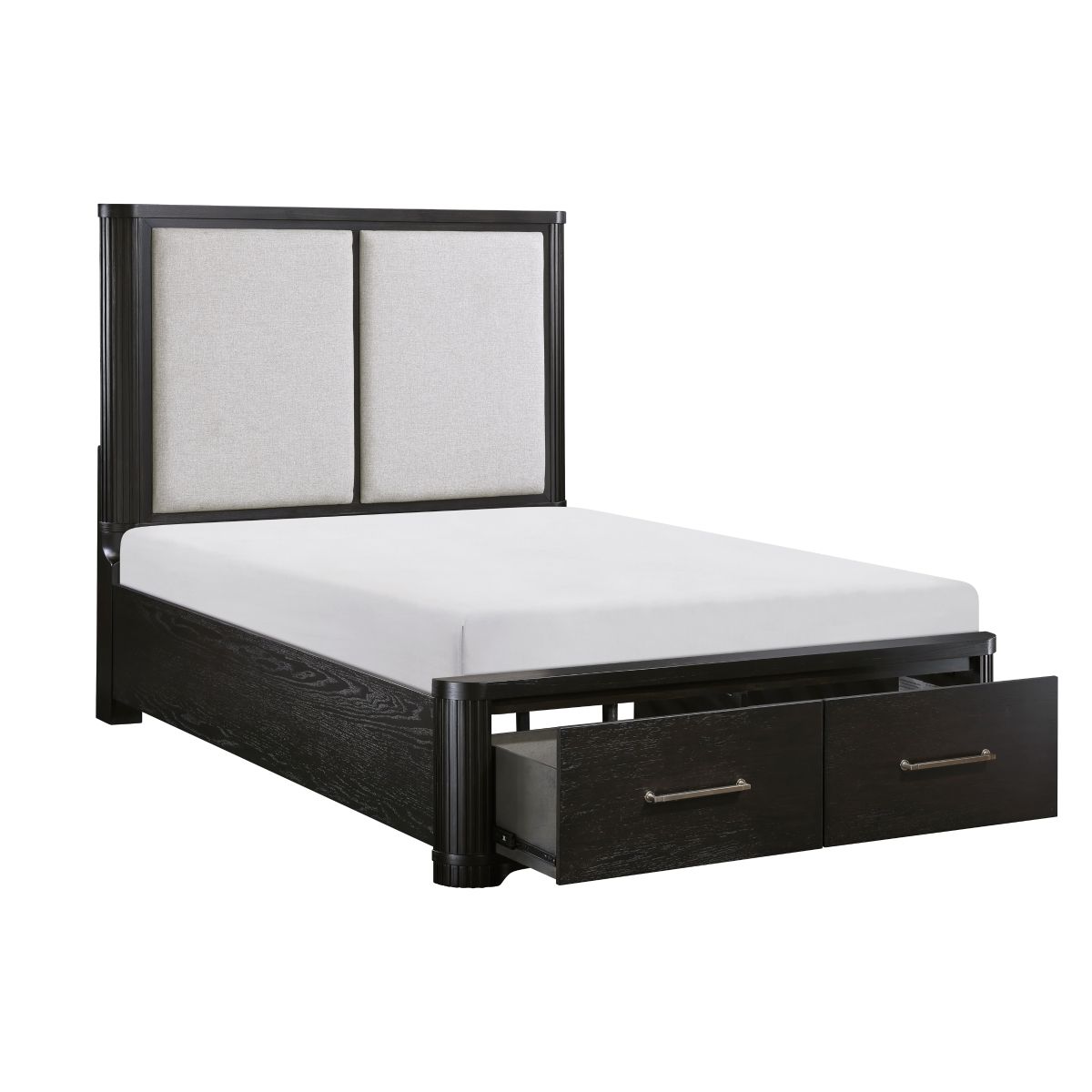 Gilbert - 4 Piece Set (Queen Bed, Nightstand, Dresser, Mirror) - Charcoal