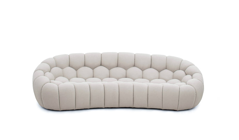 Divani Casa Yolonda - Modern Curved Beige Fabric Sofa Set