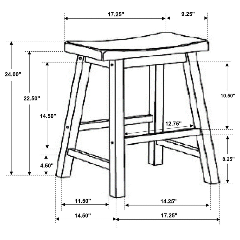 Durant Wood Backless Bar Stool Black (Set of 2)