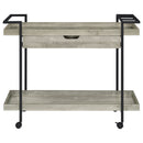 Ventura 1-drawer Engineered Wood Bar Cart Grey Driftwood