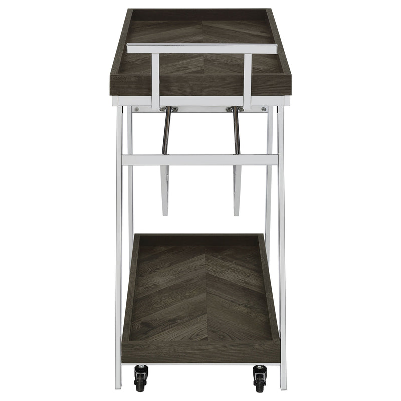 Kinney 1-drawer Engineered Wood Bar Cart White High Gloss