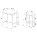 Santana  Pub Height Bar Table Set Weathered Chestnut