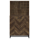 Mendoza 2-door Home Bar Cabinet Wine Storage Rustic Oak