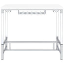 Norcrest 47-inch Acrylic Leg Bar Table White High Gloss