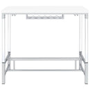 Norcrest 47-inch Acrylic Leg Bar Table White High Gloss