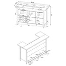 Bellemore Freestanding Home Bar Wine Cabinet Rustic Oak