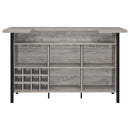 Bellemore Freestanding Home Bar Wine Cabinet Rustic Oak