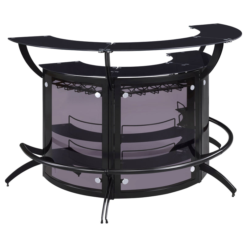 Dallas  Curved Freestanding Home Bar Cabinet Black