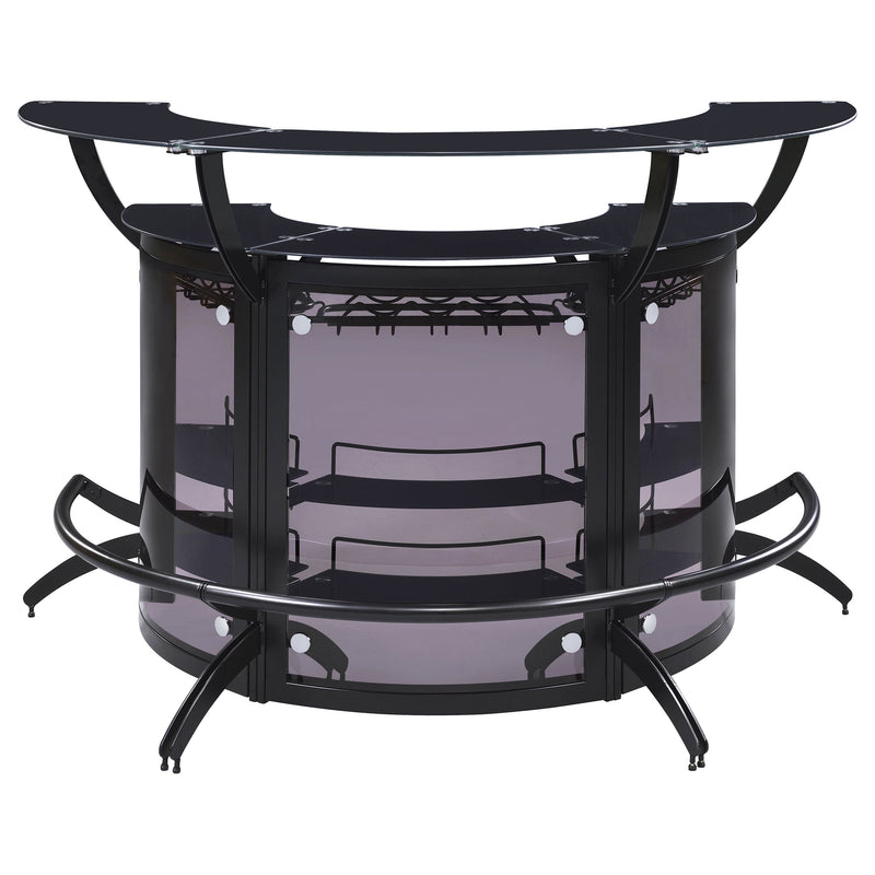 Dallas  Curved Freestanding Home Bar Cabinet Black