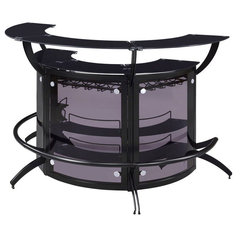 Dallas  Curved Freestanding Home Bar Cabinet Black