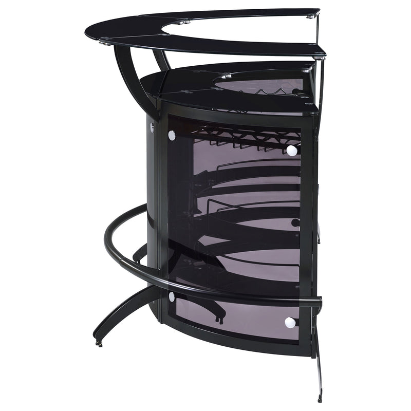 Dallas  Curved Freestanding Home Bar Cabinet Black