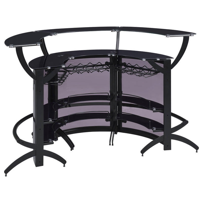Dallas  Curved Freestanding Home Bar Cabinet Black