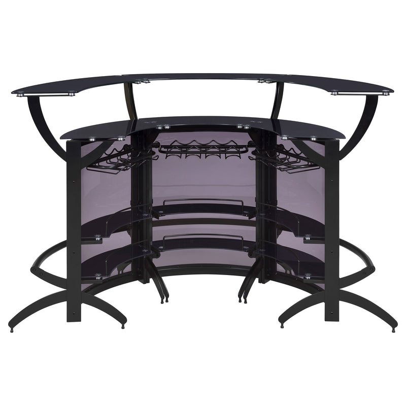 Dallas  Curved Freestanding Home Bar Cabinet Black
