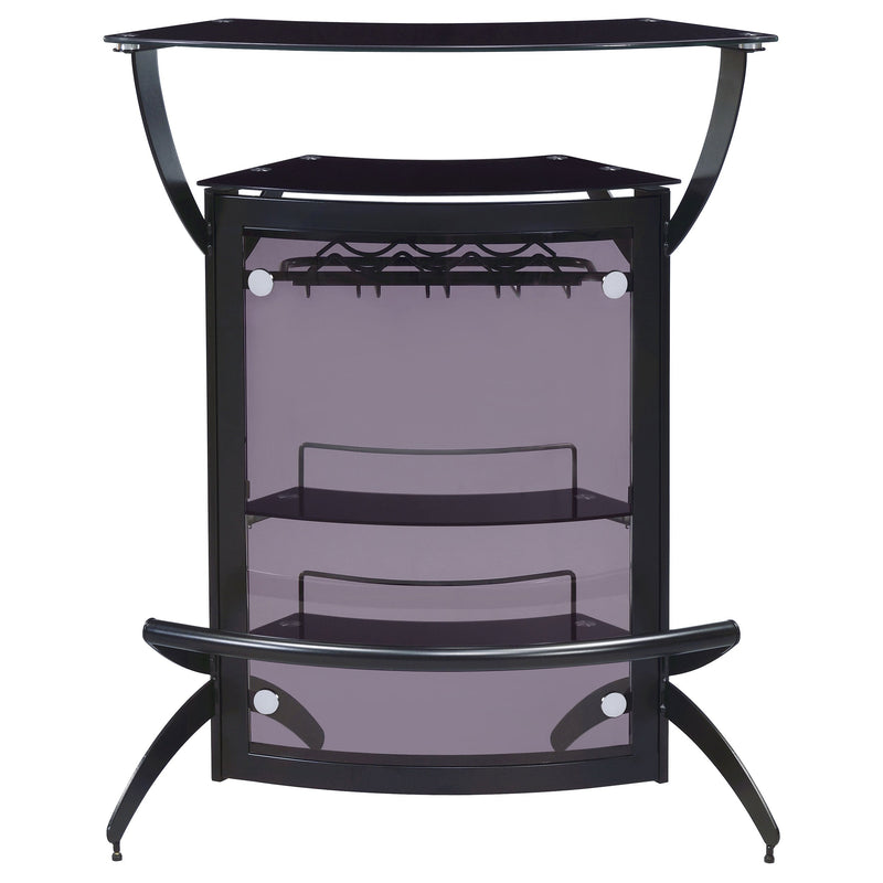 Dallas  Curved Freestanding Home Bar Cabinet Black