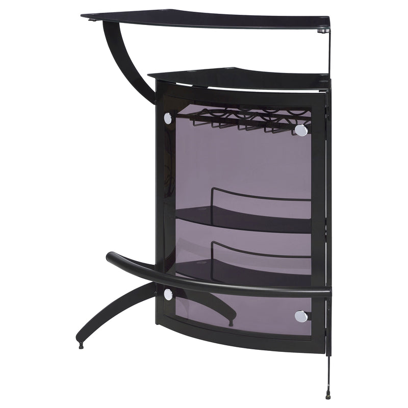 Dallas  Curved Freestanding Home Bar Cabinet Black