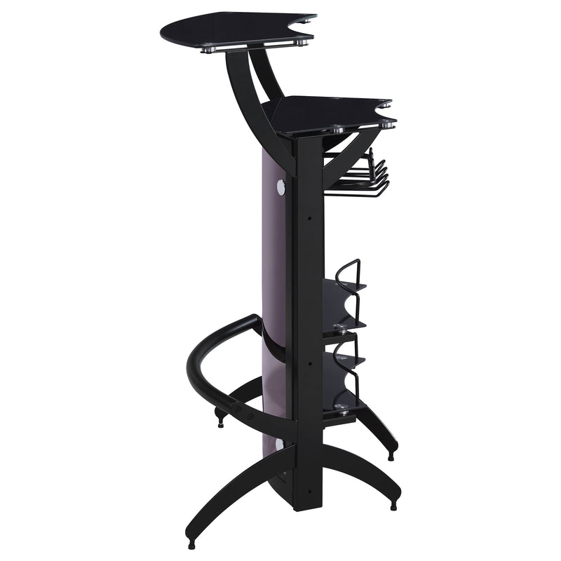 Dallas  Curved Freestanding Home Bar Cabinet Black