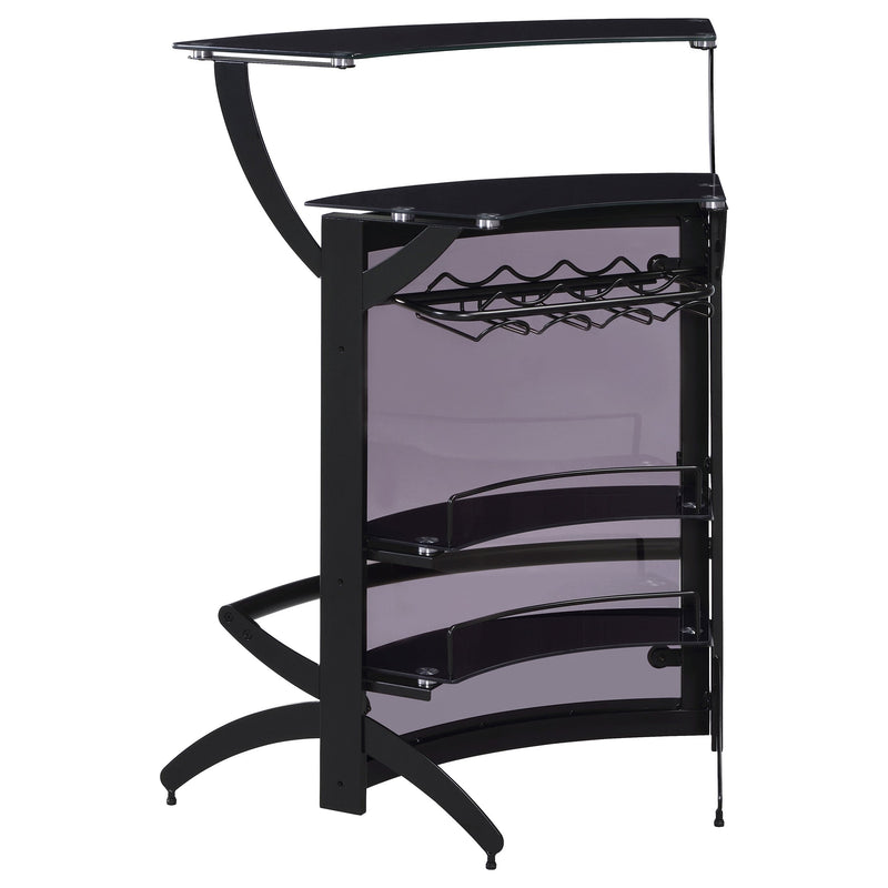 Dallas  Curved Freestanding Home Bar Cabinet Black