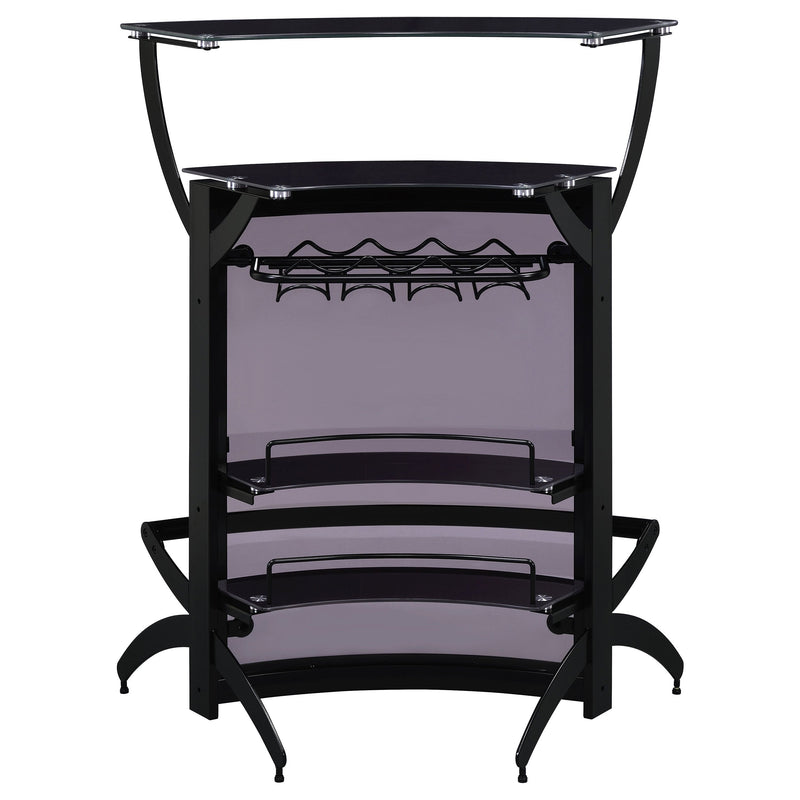 Dallas  Curved Freestanding Home Bar Cabinet Black