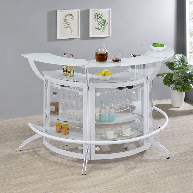 Dallas  Curved Freestanding Home Bar Cabinet Black