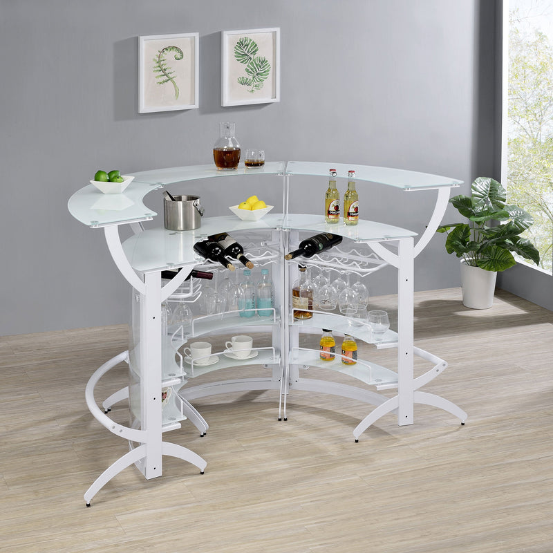 Dallas  Curved Freestanding Home Bar Cabinet Black