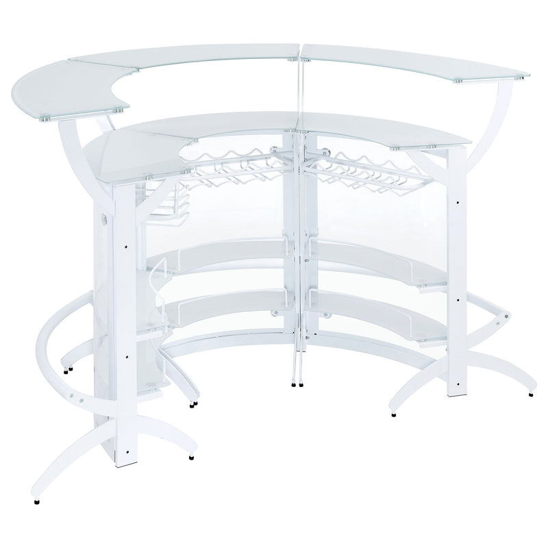 Dallas  Curved Freestanding Home Bar Cabinet Black