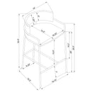 Comstock Upholstered Low Back Stool Grey and Gold