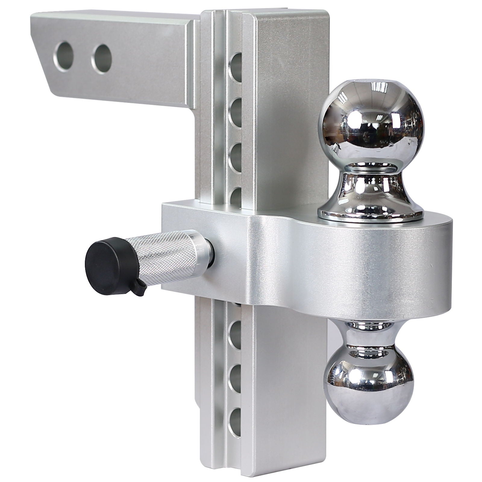 Alu - Adjustable Trailer Drop Hitch 2" Receiver 8" Adjustable - Silver