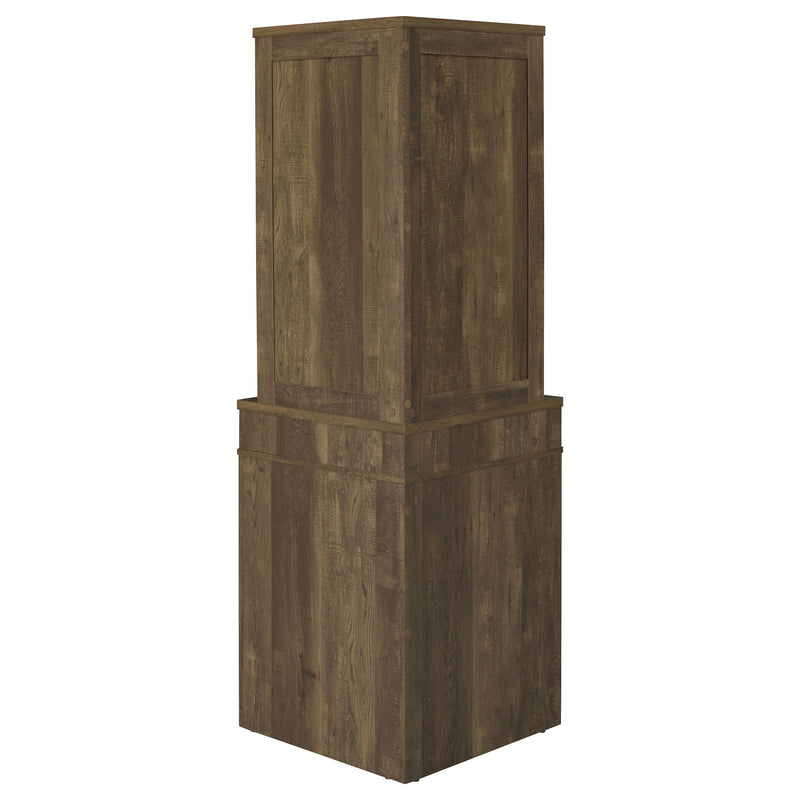 Alviso 1-drawer Corner Home Bar Wine Cabinet Rustic Oak