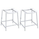 Jovani Acrylic Backless Bar Stool Chrome (Set of 2)