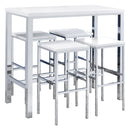 Natividad  Pub Height Bar Table Set White High Gloss
