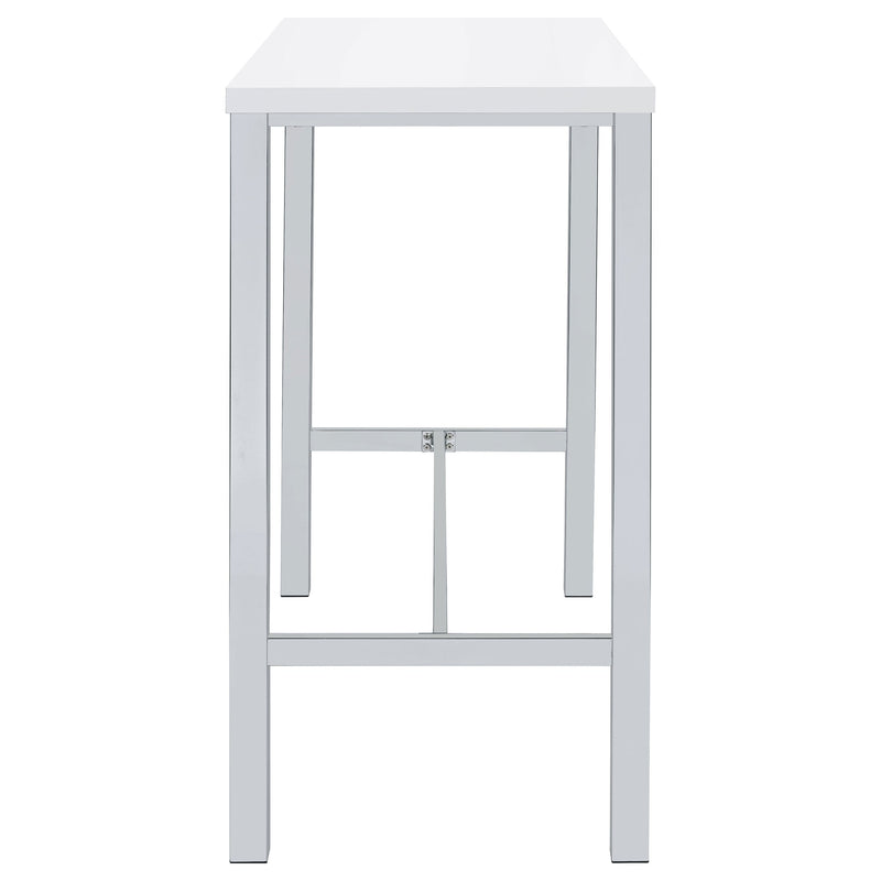 Natividad  Pub Height Bar Table Set White High Gloss
