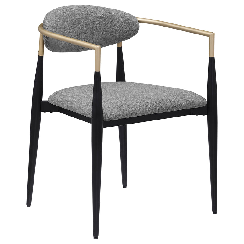 Alexis Fabric Upholstered Dining Arm Chair Beige (Set of 2)