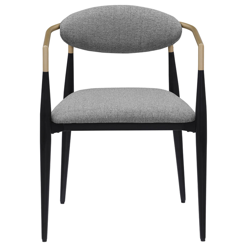 Alexis Fabric Upholstered Dining Arm Chair Beige (Set of 2)